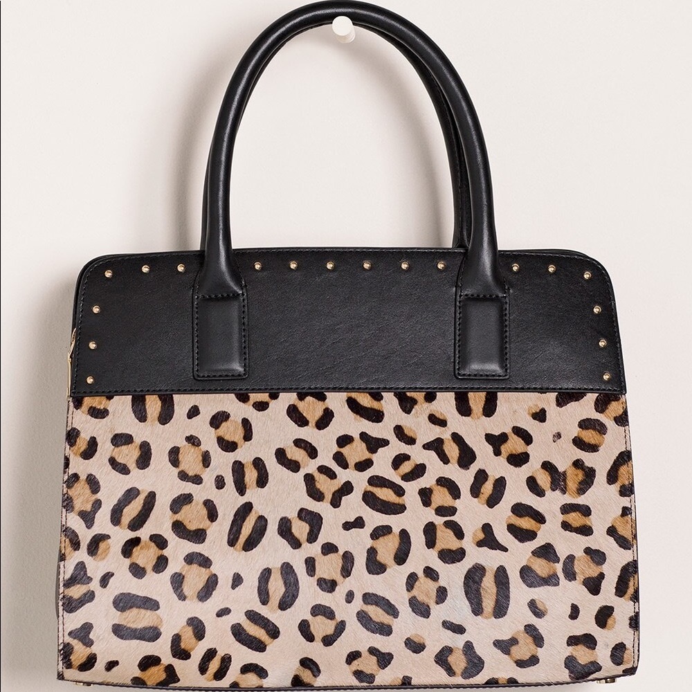 Chico’s Animal-Print Haircalf Tote NWT